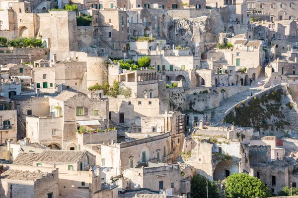 Vista Panoramica Della Bellissima Città Antica Matera — Foto Stock