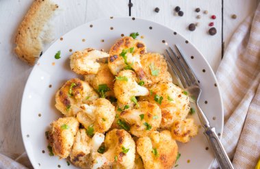 Lezzetli kızarmış karnabahar yakın çekim