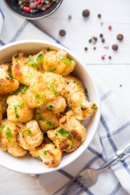 Lezzetli kızarmış karnabahar yakın çekim