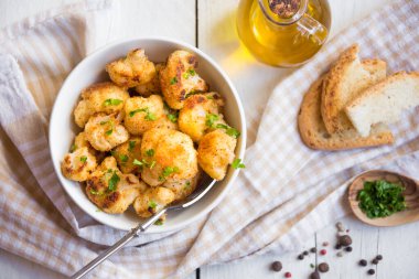 Lezzetli kızarmış karnabahar yakın çekim