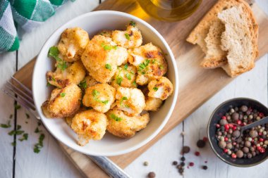 Lezzetli kızarmış karnabahar yakın çekim