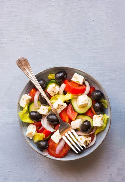 greek salad with feta cheese and olives