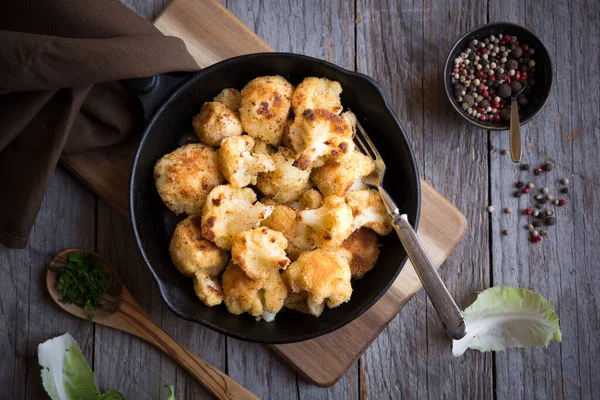 Primer Plano Deliciosa Coliflor Frita —  Fotos de Stock