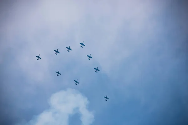 Ulusal Kutlama Sırasında Talya Hava Gösterisinin Alt Görüntüsü — Stok fotoğraf