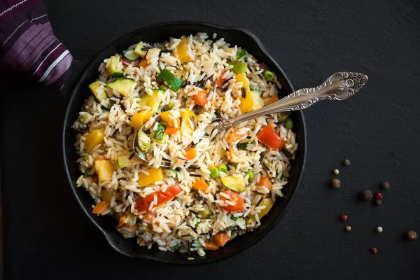 Arroz Con Verduras Comida Vegetariana Saludable — Foto de Stock