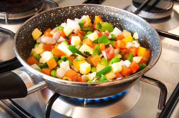 Close Vegetables Pan — Stock Photo, Image