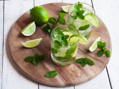 Mojito kokteyl limon ve nane ile 