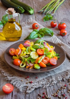 salad with tomatoes, cheese and cherry tomato