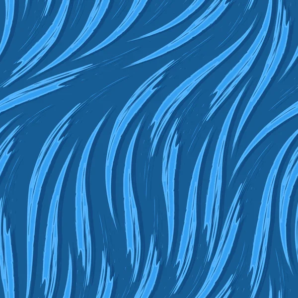 用蓝色表示的光滑流条纹或笔划的无缝线矢量模式。无缝线矢量波型或河流型. — 图库矢量图片
