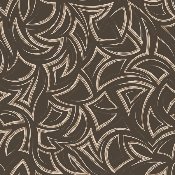 Seamless vector beige texture of angles and triangles drawn with smooth strokes.Seamless vector beige texture of corners and triangles drawn by stripes. — Stockvektor