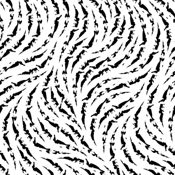 Stock seamless vector pattern of torn black stripes.Black and white seamless zebra pattern.Texture from torn black stripes isolated on white background. — Stockový vektor