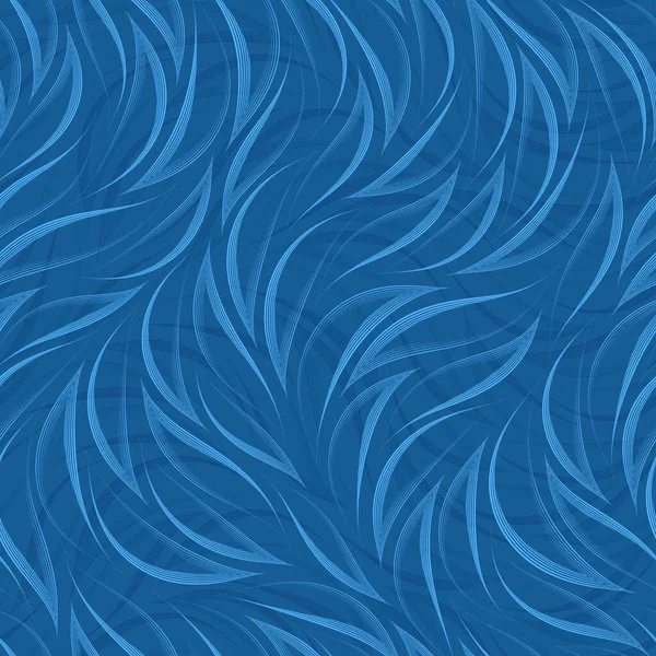 Dalgalar şeklinde ince çizgilerden oluşan kusursuz mavi vektör deseni. Köşeli düz çizgilerden soyut doku. — Stok Vektör