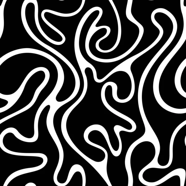 Stock Einfache Vektor Nahtlose Muster Von Glatten Abstrakten Fließenden Formen Vektorgrafiken