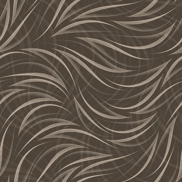 Seamless Vector Beige Abstract Pattern Thin Wavy Lines Linear Texture lizenzfreie Stockillustrationen