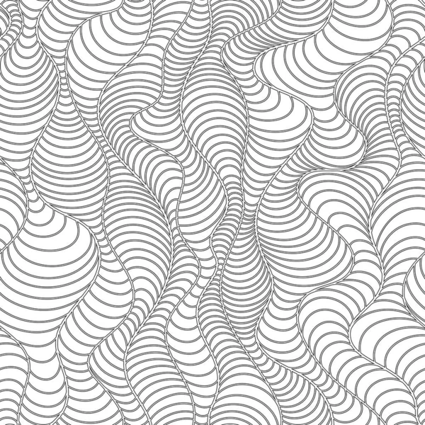Seamless Black White Vector Pattern Curved Rectangles Form Arches Linear — Image vectorielle