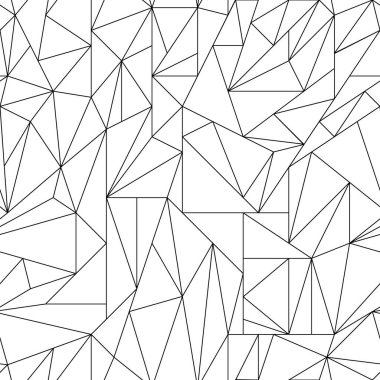 Seamless vector linear black and white pattern of triangles. Seamless vector geometric pattern of simple shapes