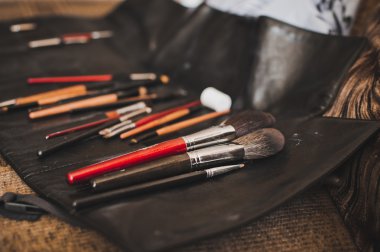 bir makyaj için fırçalar.