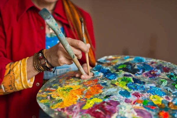 Tavolozza Dei Colori Primo Piano — Foto Stock