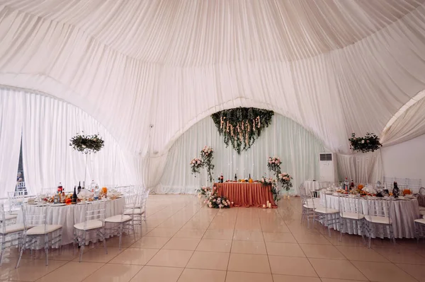 Una Tienda Preparada Para Ceremonia Boda — Foto de Stock