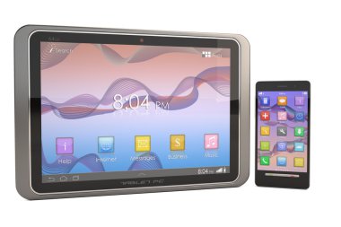 izole modern smartphone ve tablet pc