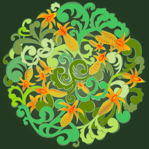 Gröna cirkulärt mönster. — Stock vektor