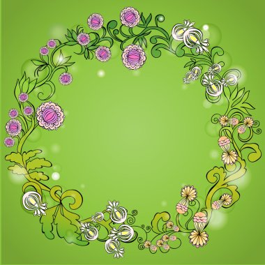 sihirli çiçek çelenk.