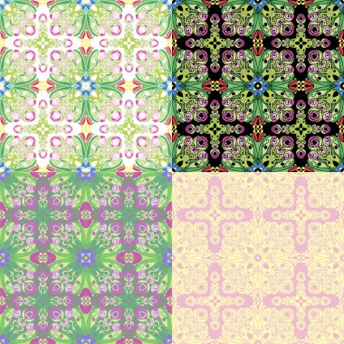 Gül ve Lale dışarı set-Dikişsiz süsleme.