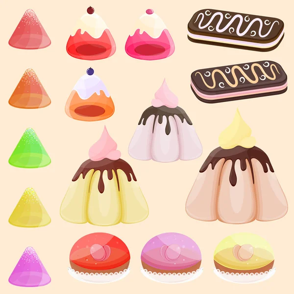 Set cakes icons. — Stock Vector