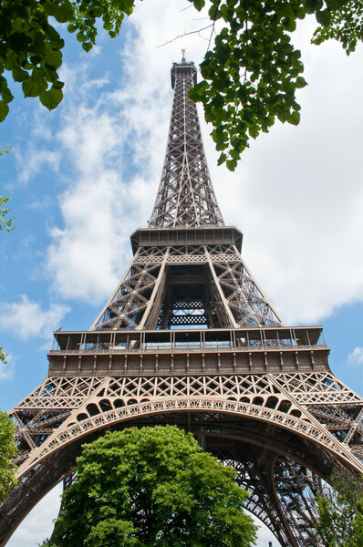 Beautiful summer day in Paris on a bright sunny day