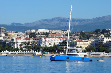 parlak mavi deniz üzerinde güzel yatlar