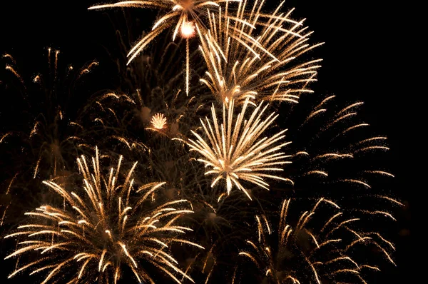 Fuegos artificiales en el cielo nocturno — Foto de Stock