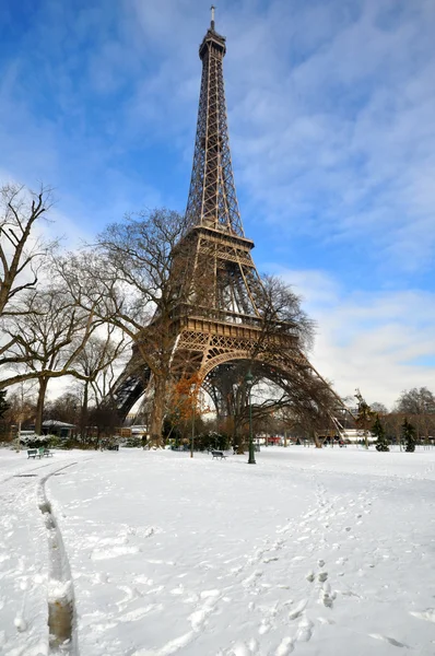 La tormenta de nieve en París — Foto de Stock