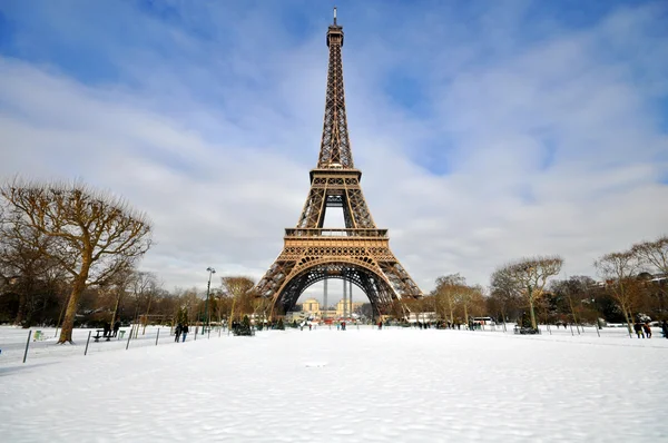 Snowstorm in Paris — Stock Photo, Image