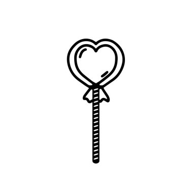 Çizgi film tarzında lolipopun vektör doğrusal çizimi