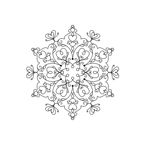 Livre Colorier Avec Mandala Mandala Avec Fleurs Motifs Boucles Ligne — Photo