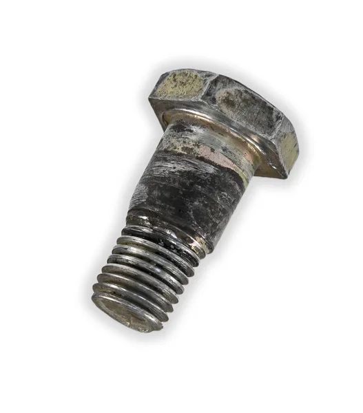 Brown Rusty Old Iron Bolt White Background — Foto Stock