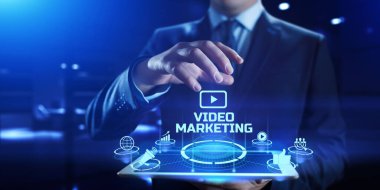 Video pazarlama internet reklamcılığı iş teknolojisi kavramı