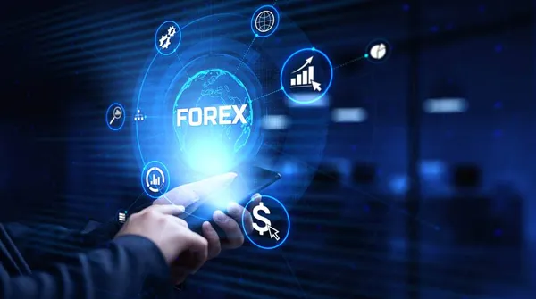 Forex valuta wisselen beurswaarde trading investeringsconcept op het scherm — Stockfoto