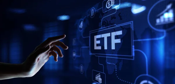 ETF Exchange traded fund stock market investment Financial concept — стокове фото