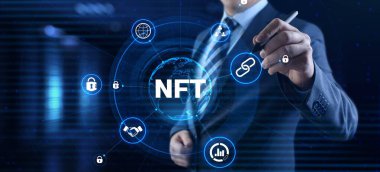 NFT finanse edilemez dijital şifreleme sanatı engelleme teknolojisi kavramı