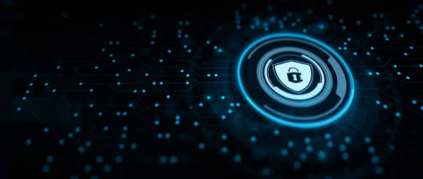 Siber güvenlik veri koruma gizlilik politikaları. Teknoloji kavramı.