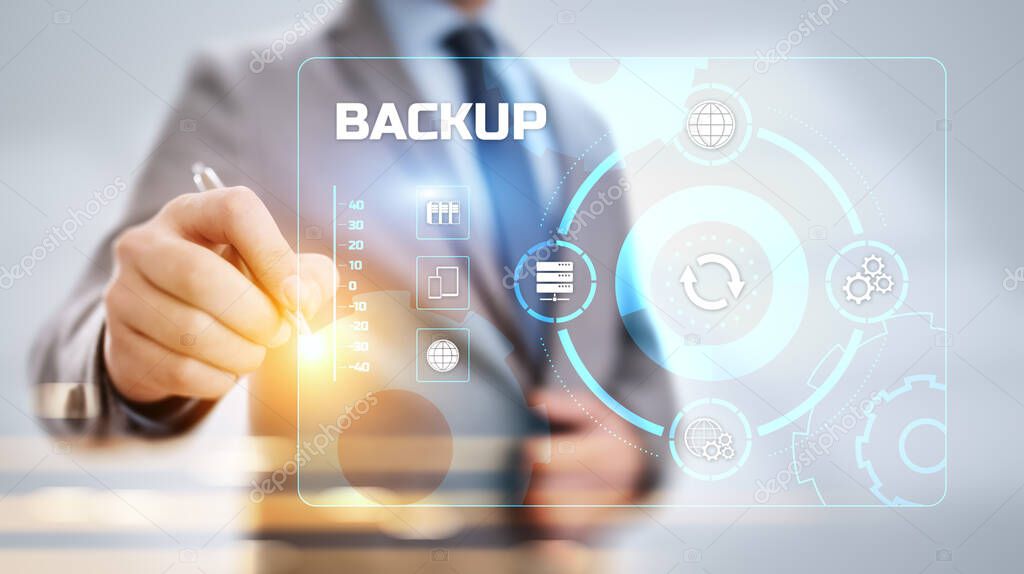Backup Disaster recovery data protection technology concept.