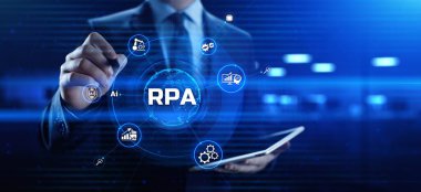 RPA Robotik işlem otomasyon iş süreci optimizasyon yenilik teknolojisi kavramı.