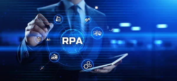 RPA Robotic process automation business process optimiation innovation technology concept. — Foto Stock