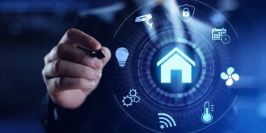 Akıllı ev uygulaması konsepti IOT İnternet 'i.