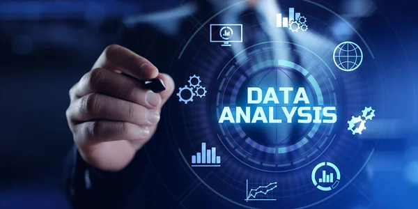 Data analyse business technologie concept op vr scherm. — Stockfoto