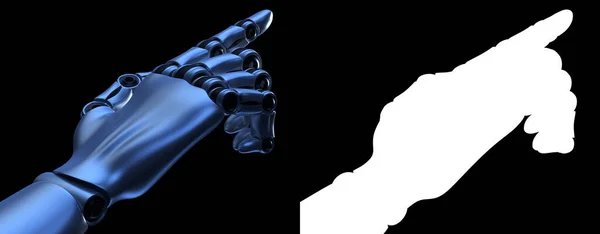 En robots hand. Koncept för Internetteknik. 3D-återgiven illustration — Stockfoto