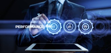 Sanal ekranda performans göstergesi iş finans kavramı