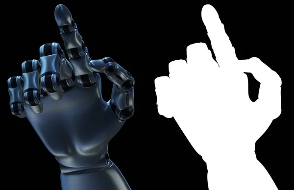 Рука робота. Концепция интернет-технологий. 3D-рендеринг — стоковое фото