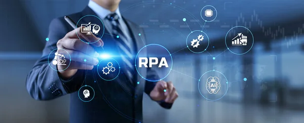 RPA Robotic process automation business process optimiation innovation technology concept. — Foto Stock